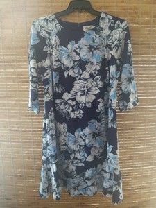 Eliza J Dress 16w Blue Floral Beautiful NWT Business Professional travel wedding